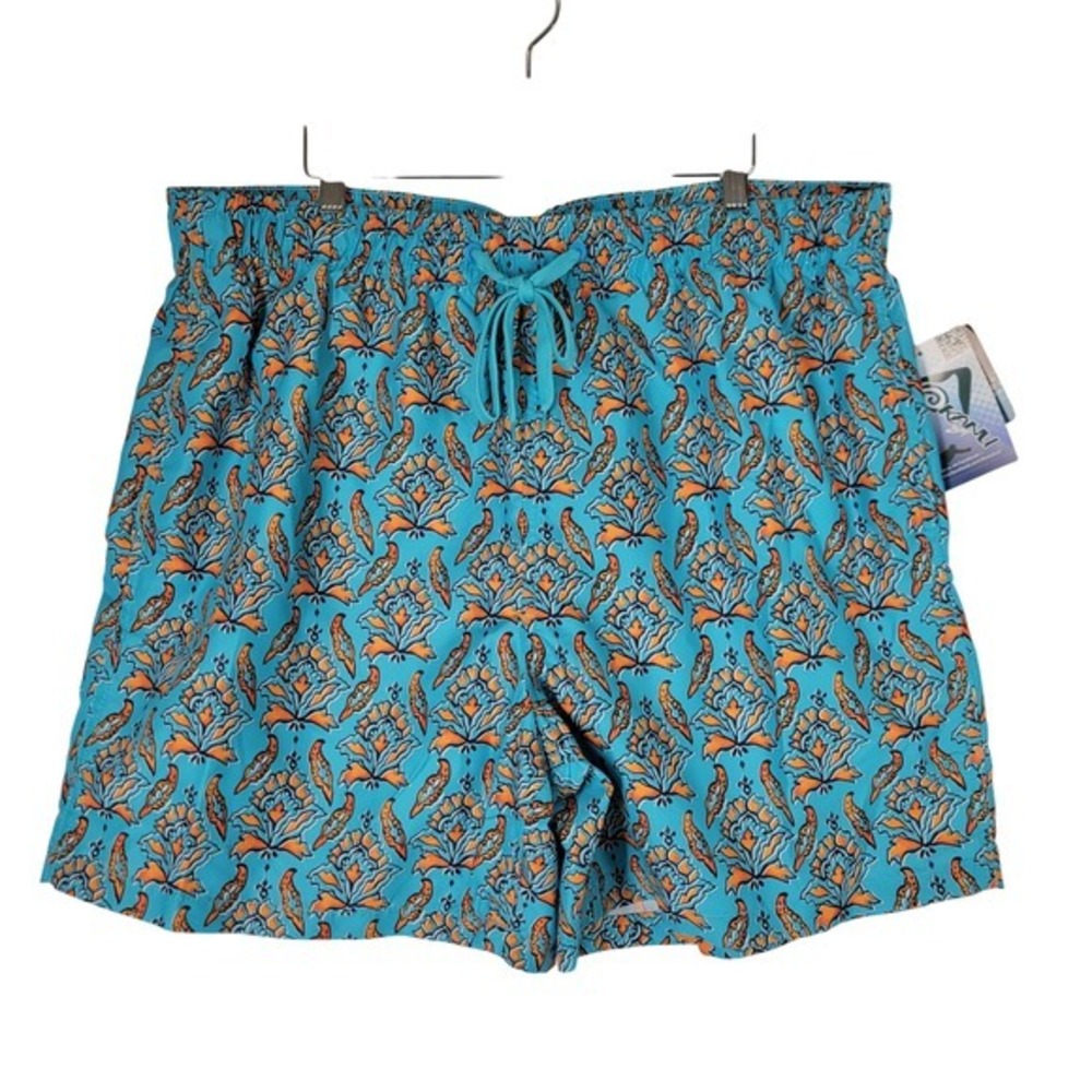 Kanu Surf Mens Vista Club Trunks Aqua Blue Orange Print Size‎ XXL